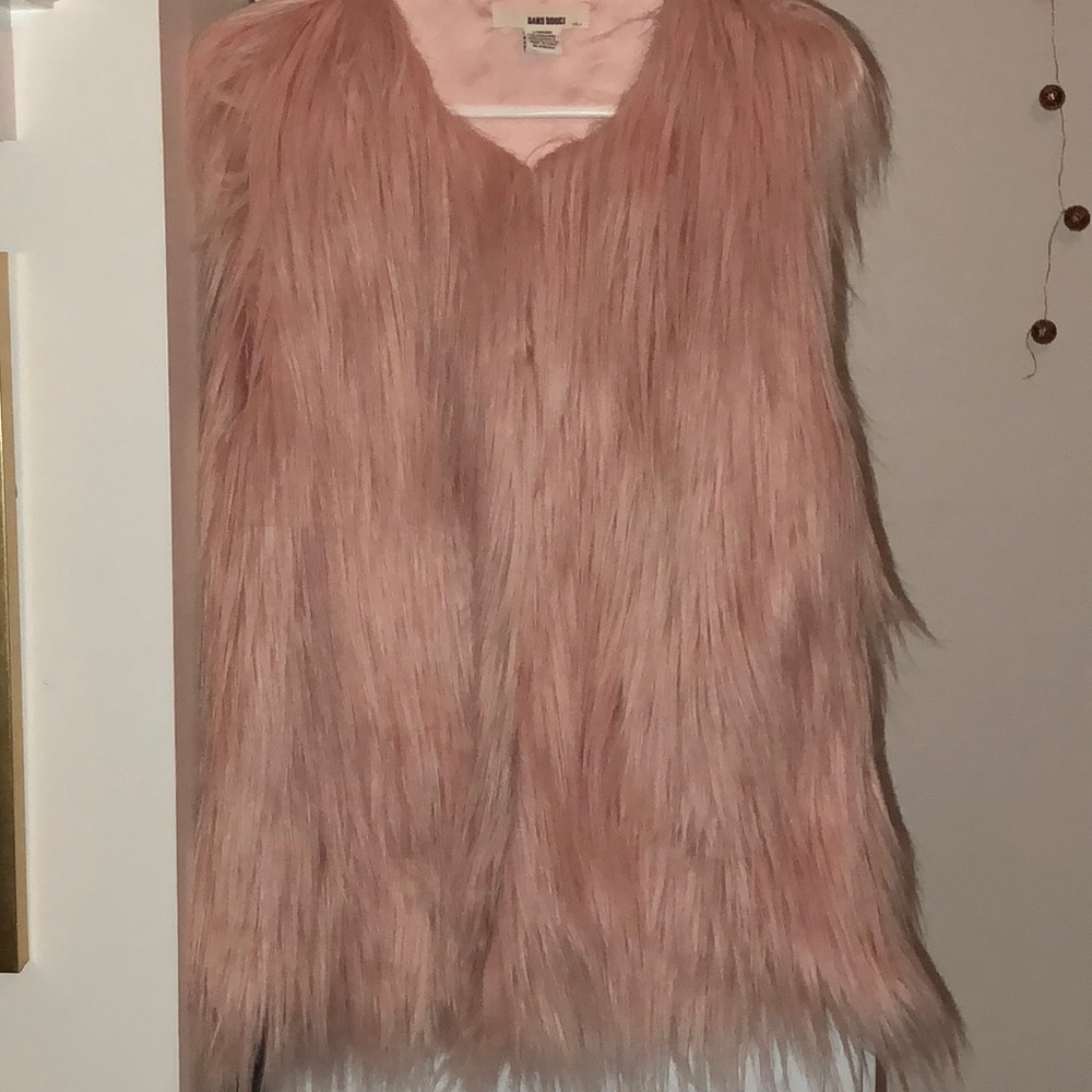 Sans Souchi pink faux fur vest
